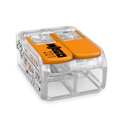Bornes de raccordement COMPACT 4mm² transparent - WAGO - 221-412 BT 100 pas cher