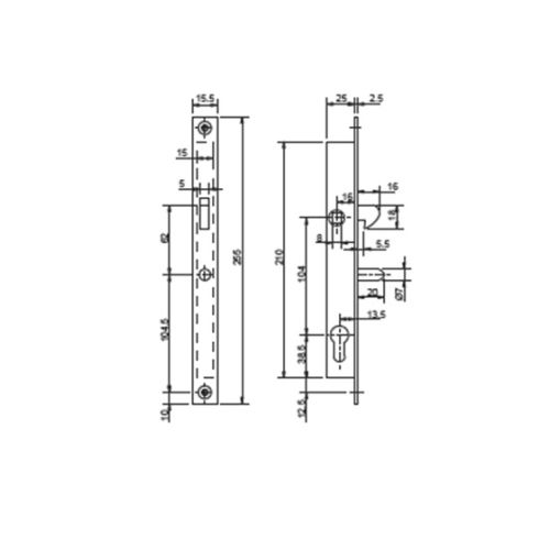 Serrure 1 point coffre 29/25 crochet - METALUX - F129250000 pas cher Secondaire 1 L