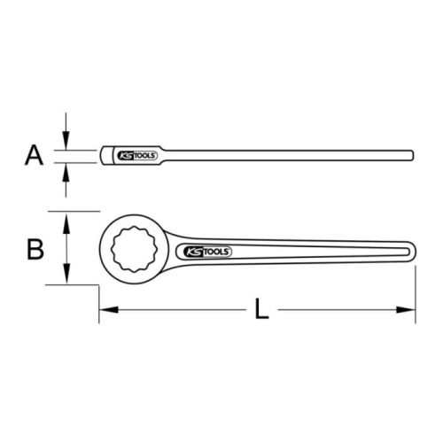 Clé polygonale BRONZEPLUS simple 1/2'' L 140 mm KS TOOLS 963.7576 photo du produit Secondaire 1 L