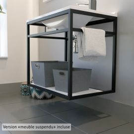 Ensemble meuble STRUCTURA avec étagère blanc résiloge blanc 70cm - CUISIBANE - M0STV2B_70NM pas cher Principale M