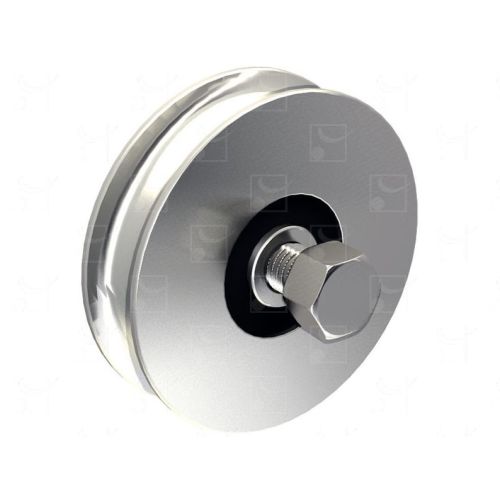 Galet diam&egrave;tre 120mm gorge ronde diam&egrave;tre 21mm acier zingu&eacute; &ndash; MANTION - 20121R21 pas cher