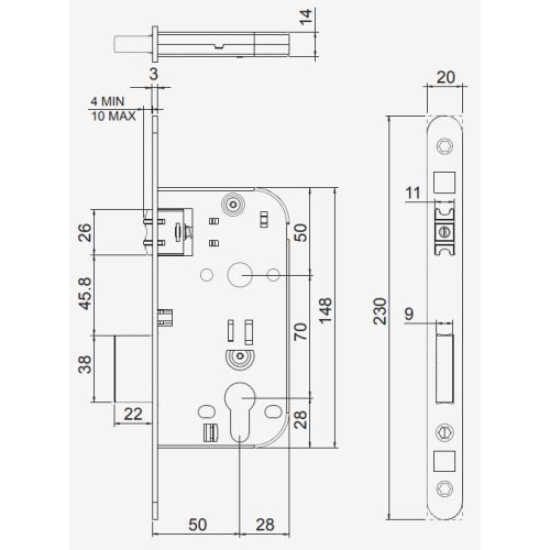 Coffre monopoint à larder à rouleau reglable axe 50mm noir MARC 1725950096 pas cher Secondaire 2 L