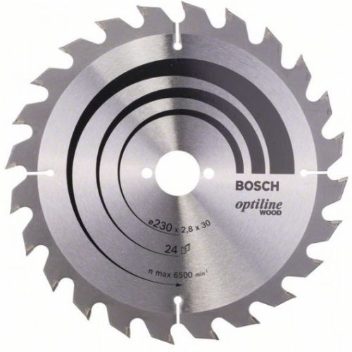 Lame de scie circulaire Optiline Wood 230 x 30 x 2,8 mm 24 dents - BOSCH - 2608640627 photo du produit