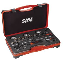 Coffret douilles et accessoires 1/4'' et 1/2'' Sam Outillage 52 outils - 75-RS1 pas cher Principale M