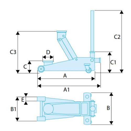 Cric rouleur ''VL-VUL'' 3 T FACOM DL.32APB - FACOM - DL.32APB