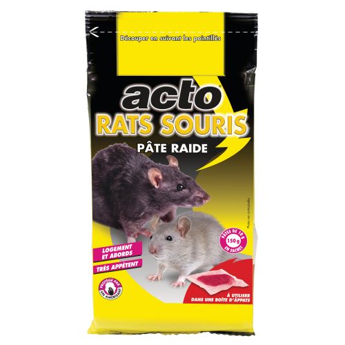 Pâte raide appât rats et souris 150g Acto PAT6 photo du produit Principale L