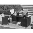 Table de jardin CUBE DINNING acier noir avec 4 fauteuils - TE-DINING13 pas cher