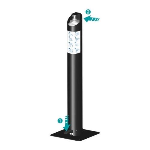 Présentoir à pédale de gel hydroalcoolique 950 mm noir MERMIER 500017 photo du produit
