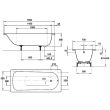 Baignoire EUROWA 311 Kaldewei avec &eacute;maillage antid&eacute;rapant 160x70 - 1197-2007-0001 photo du produit Secondaire 1 S