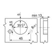 Charnière CLIP top 110° avec ressort inserta recouvrement 18mm - BLUM - CHA71T359 pas cher Secondaire 2 S