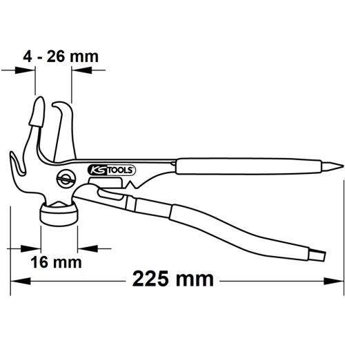 Pince pour masses d'équilibrage adhésives L 225 mm KS TOOLS 150.2097 photo du produit Secondaire 3 L