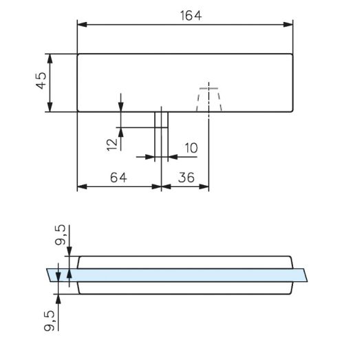 Penture &agrave; caches empreinte carr&eacute;e r&eacute;versible chrom&eacute; brillant STREMLER 3271.30.0 photo du produit Secondaire 1 L