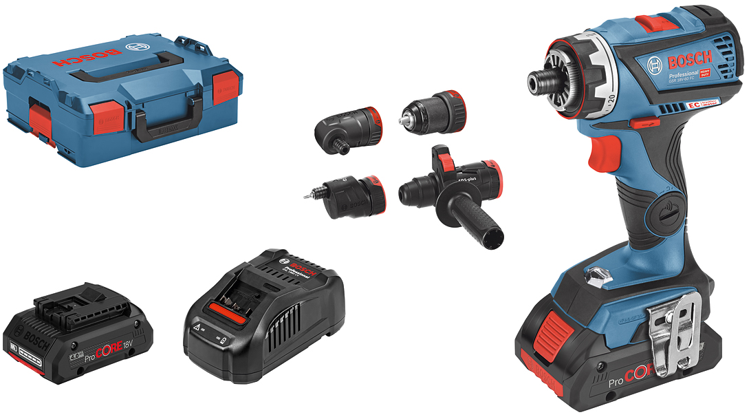 BOSCH Perceusevisseuse sans fil  GSR 18V60 FC 18 V 2 batteries Procore 40 Ah chargeur GAL LBoxx