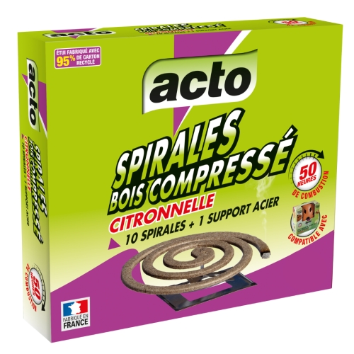 Spirales bois compressé citronnelle ACTO SPI.3 photo du produit