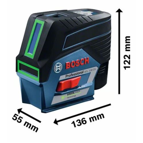 Laser combiné Bosch GCL 2-50CG (Vert) + batterie 2.0 Ah + chargeur + L-BOXX + support RM3 photo du produit Secondaire 3 L