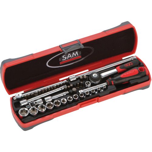 Composition de 45 outils 1/4'' Sam Outillage dans un coffret plastique - 73-R45 photo du produit Principale L