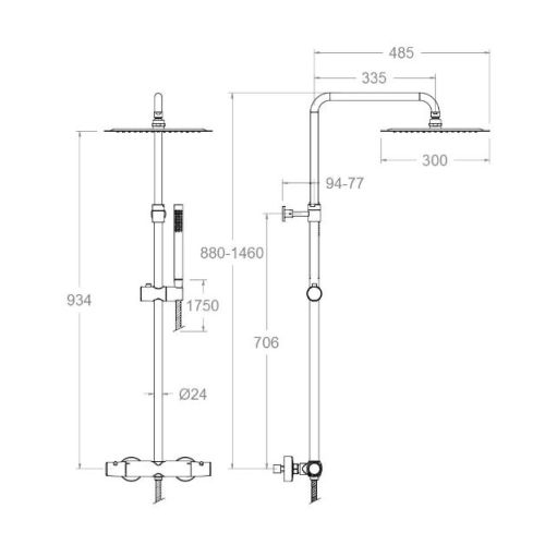 Colonne de douche thermostatique TZAR or brossé - RAMON SOLER 345402RM250 - 34D303739 pas cher Secondaire 1 L