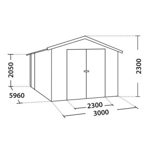 Garage en métal MELTON XL 17,6 m² FOREST STYLE 3034 photo du produit Secondaire 2 L