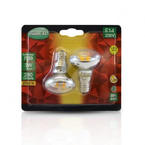 Ampoule LED E14 3 W COB à filament R39 280 lm 2700 K lot de 2 MIIDEX LIGHTING 76705 photo du produit Secondaire 1 L