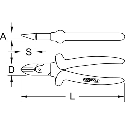 Pince coupante ULTIMATE diagonale 165 mm KS TOOLS 922.8012 photo du produit Secondaire 1 L
