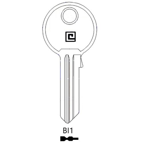 Ebauche de clé BL1 pour serrure de rideau photo du produit Secondaire 1 L