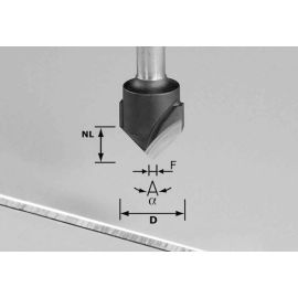 Fraises à rainurer en V Festool HW S8 D18-90°/Alu - 491444 pas cher Principale M