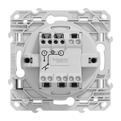 Bouton-poussoir ODACE 10A à vis lumineux anthracite 0,15mA - SCHNEIDER ELECTRIC - S540276 pas cher Secondaire 2 L