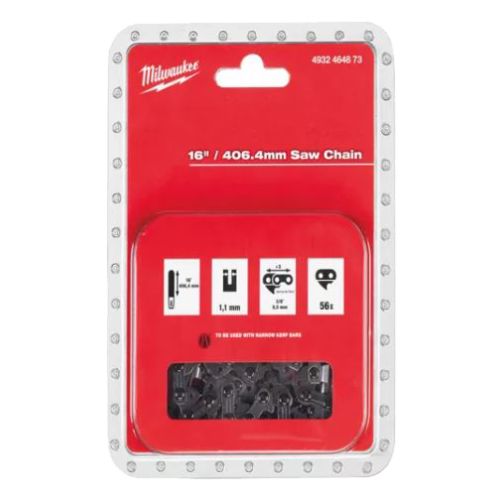 Chaîne pour tronçonneuse M18 FHCS SAW CHAIN 3/8" x 406.4 X 1.1 MILWAUKEE 4932464873 photo du produit Principale L