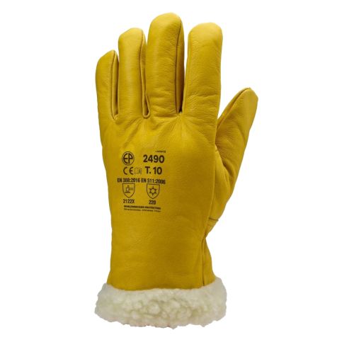 Gant américain ISLANDE EUROTECHNIQUE thermique fourré cuir jaune T10 - COVERGUARD - 2490 pas cher Secondaire 1 L