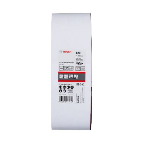 Lot de 10 bandes abrasives X440 75x533mm G120 Best for Wood and Paint pour ponceuses &agrave; bande - BOSCH - 2608607259 pas cher Secondaire 1 L
