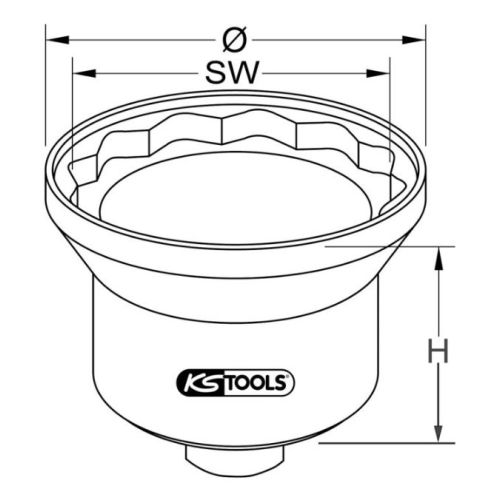 Douille 12 pans pour écrou de moyeu avec guide 85 mm KS TOOLS 460.4225 photo du produit Secondaire 1 L