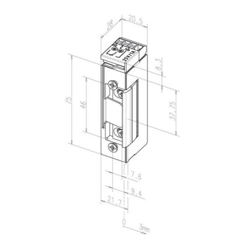 Gâche électrique SPE71 05 RR sans têtière 10 - 24 V EFF EFF SPE71RR photo du produit Secondaire 1 L