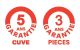 Picto Garantie 5 ans cuve + 3 ans pièces