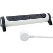 Rallonge multiprise avec bloc rotatif de 4 prises 2P+T Surface, interrupteur et cordon longueur 1,5 m blanc et gris foncé LEGRAND 049446 photo du produit