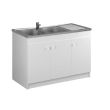 Meuble sous évier LIBERTY 1200x600 3 portes - AQUARINE - 200230 pas cher