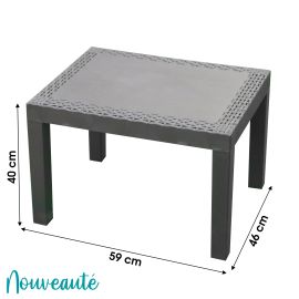 Table basse JACK effet rotin pas cher