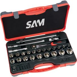 Coffret 1/2'' de 27 outils Sam outillage 6 pans en mm - 75-SH27PA photo du produit Principale M