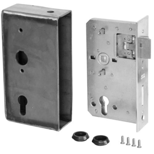 Serrure renforcée 50x43mm avec boîtier 190x100mm pour béquille diamètre 18mm - GAH ALBERTS - 412050 pas cher