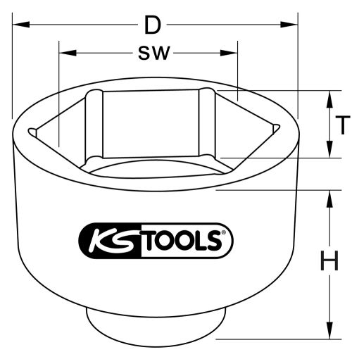 Douille 6 pans pour écrou de moyeu BPW 85 mm KS TOOLS 450.0215 photo du produit Secondaire 1 L
