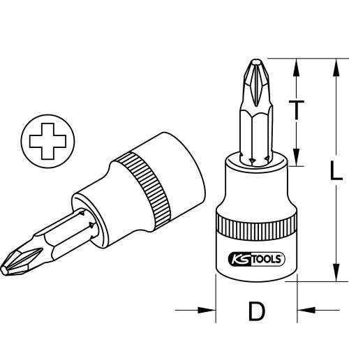 Douille tournevis ULTIMATE Phillips 1/4'' 37 mm PH0 KS TOOLS 911.1482 photo du produit Secondaire 1 L