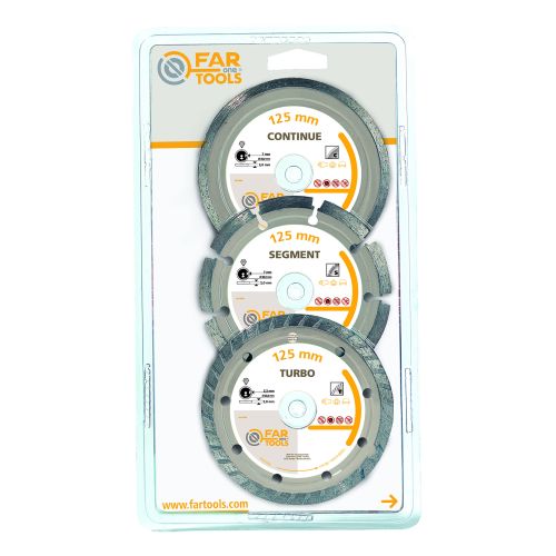Lot de 3 disques diamant Turbo - Segment - Continu FARTOOLS ONE 119218 photo du produit Principale L