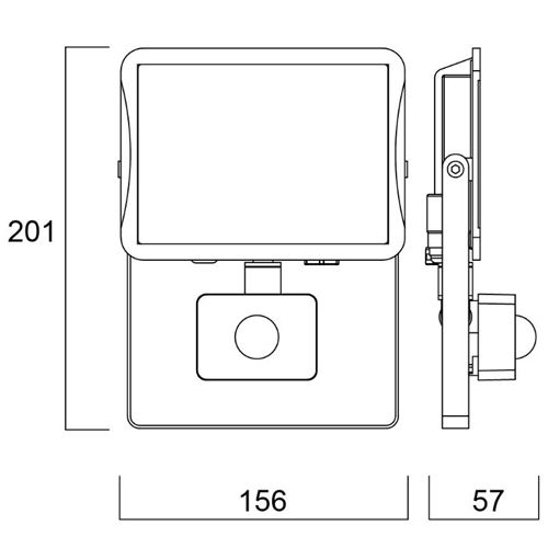 Projecteur SYLFLOOD IP54 PIR noir 3000Lm - SYLVANIA - 0047123 pas cher Secondaire 1 L