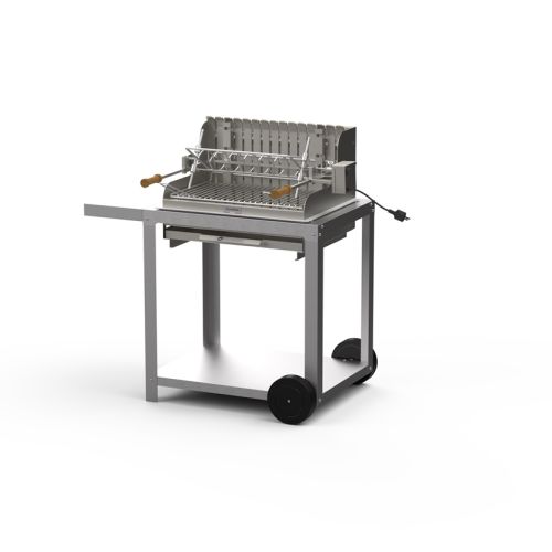 Barbecue MENDY 54x32 inox + chariot - LEMARQUIER - BCM54IV2 pas cher