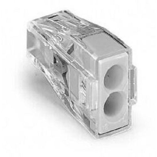 Bo&icirc;te de 100 bornes de connexion automatiques transparentes 2 fils (1 - 2,5mm&sup2;) - WAGO - 773-102 pas cher