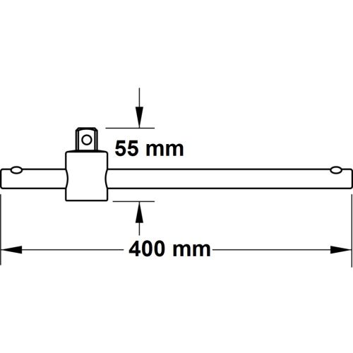 Poign&eacute;e coulissante inox 3/4'' L 400 mm KS TOOLS 964.3471 photo du produit Secondaire 1 L