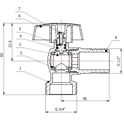 Robinet de machine à laver tête 1/4 de tour - GARIS - B01-RMLS pas cher Secondaire 4 L