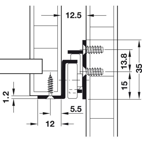 Coulisse &agrave; tiroir simple longueur 300 mm brun 25 kg HAFELE 423.08.131 photo du produit Secondaire 4 L