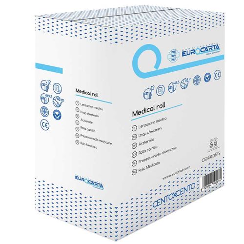 Rouleaux médicaux pure ouate gaufré blanc 49,5cmx48m colis de 12 - C501/50.087G pas cher Principale L