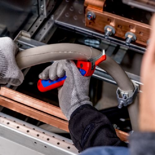Couteau à dégainer avec sabot de guidage KNIPEX 16 50 145 SB photo du produit Secondaire 4 L