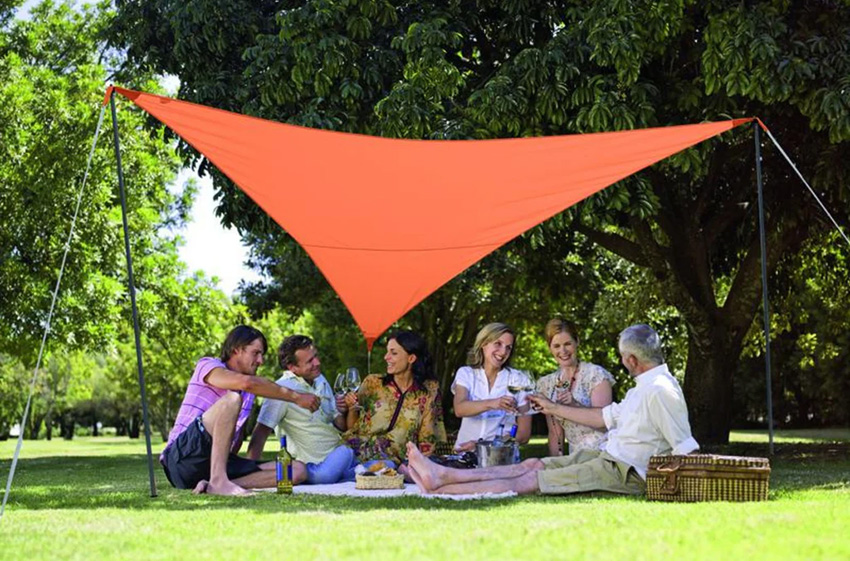 Pack voile d'ombrage triangulaire Camping Serenity 5m terracota